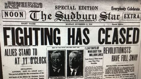 a look back at newspaper headlines on nov 11 1918 cbc news