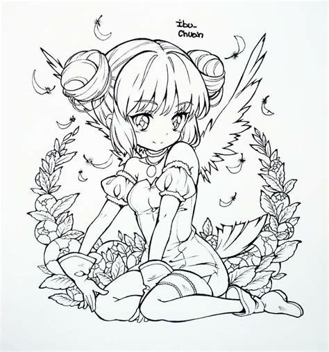Pin By 🎀 Ribbon Kitten 🎀 On ♡ Coloring Pages ♡ Anime Lineart Fairy