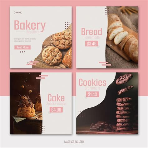 Premium Vector Bakery Template Post Web Design Social Media
