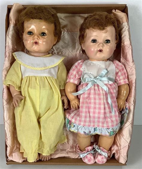 Lot 2 Vintage American Character Tiny Tears Drink And Wet Dolls With Hard Plastic Heads