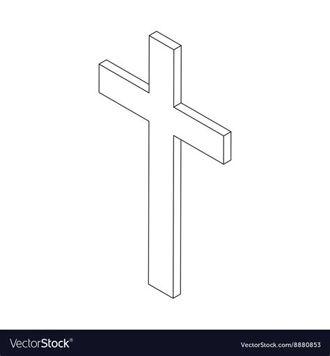Christian Cross Icon Isometric 3d Royalty Free Vector Image