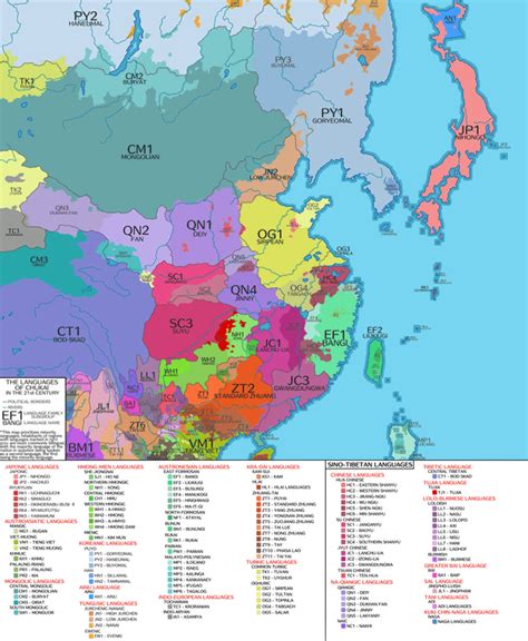 A Linguistic Map Of A Shattered China 3000x3650 East West Swapped