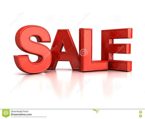 3d Red Sale Word Over White Stock Illustration - Illustration of offer ...