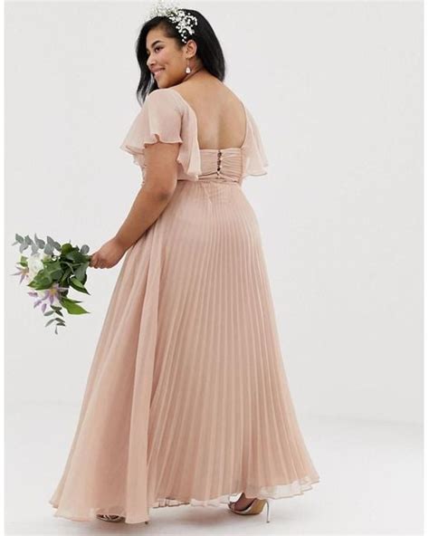Asos Denim Asos Design Curve Bridesmaid Pleated Bodice Maxi Dress With