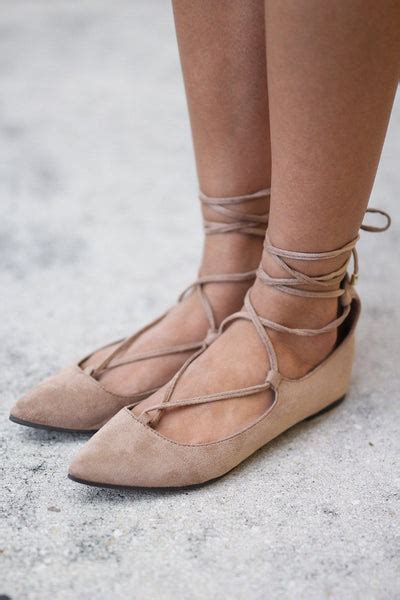 Natural Lace Up Ballet Flats Online Boutiques Saved By The Dress
