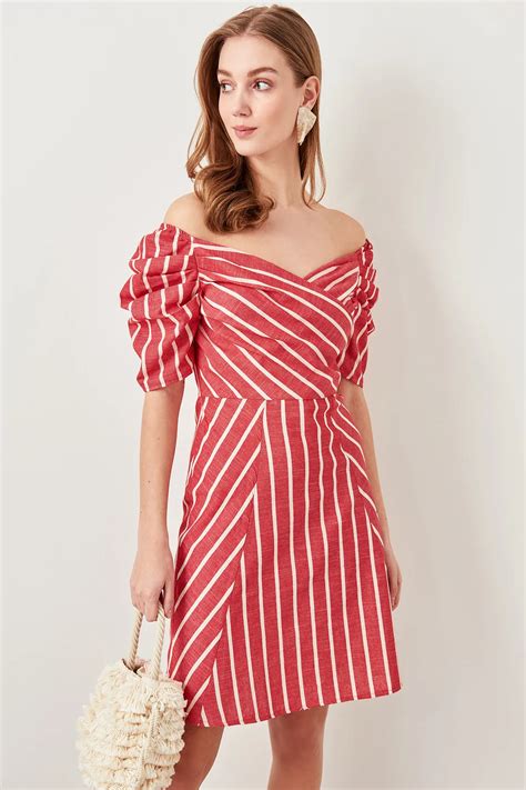 Trendyol Red Striped Dress Twoss Eh In Dresses From Women S