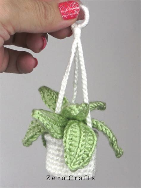 How To Crochet A Mini Hanging Plant In 2023 Crochet Plant Hanger