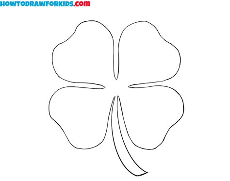 How To Draw A Four Leaf Clover Easy Drawing Tutorial For Kids