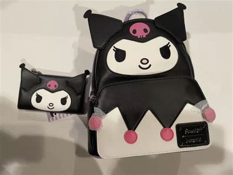 Loungefly Sanrio Kuromi Figural Faux Leather Mini Backpack Bag And