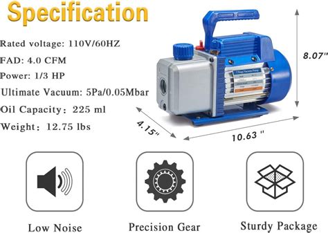 Buy Newposition 4cfm 13hp Air Vacuum Pump Hvac Ac Refrigeration Tool
