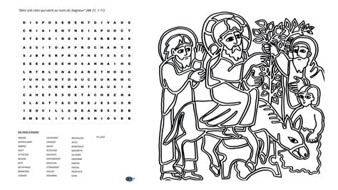 Mots Cachés évangile Des Rameaux Selon Matthieu Année A