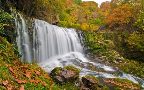 Waterfall In Autumn Forest Image Abyss
