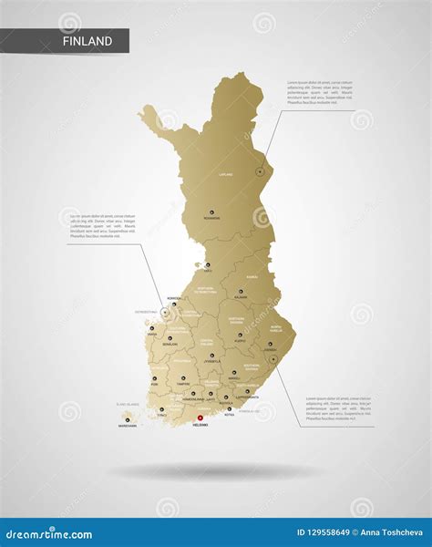Stilisierte Finnland Kartenvektorillustration Vektor Abbildung