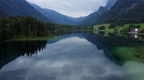 Aerial Fly Over Hintersee Lake Ramsau Stock Footage Sbv 338655501