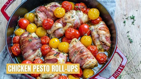 Swap soggy sandwiches for tortilla wraps filled with chicken, cheese and veggies in this tasty packed lunch recipe that kids will love. How To Make Chicken Pesto Roll Ups - Bacon Wrapped Chicken ...