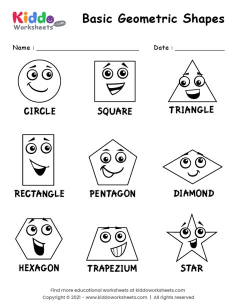 Geometric Shapes For Kids Worksheets Worksheets For Kindergarten