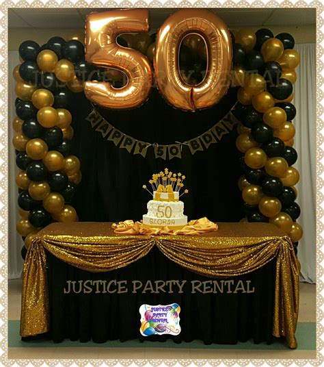 50 Years Aniversary Gold And Black 50th Birthday Decorations 50th