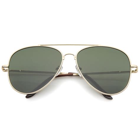 Large Classic Full Metal Teardrop Flat Lens Aviator Sunglasses Mm Aviator Sunglasses