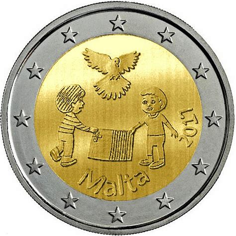 2 Euro Gedenkmünze Malta 2017 St Frieden Im Blister 1895