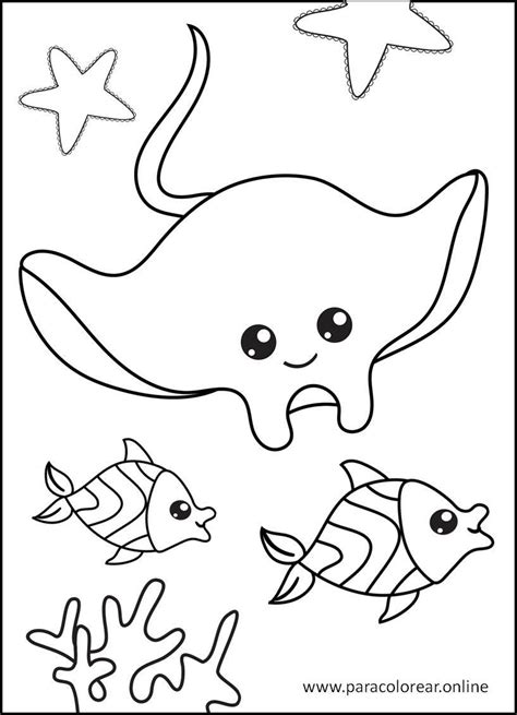 Dibujos De Animales Acuáticos para Colorear Imprimir y Pintar 🐬🐢🐳