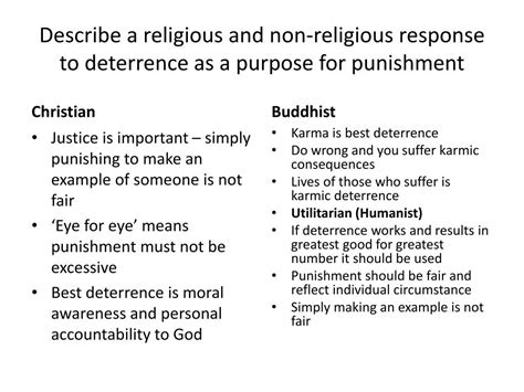 Ppt Describe A Religious And Non Religious Response To Deterrence As