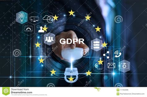 Data Protection Privacy Concept Gdpr Eu Cyber Security Stock Image