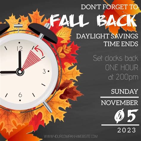 Copy Of Daylight Savings Fall Back 2023 Postermywall