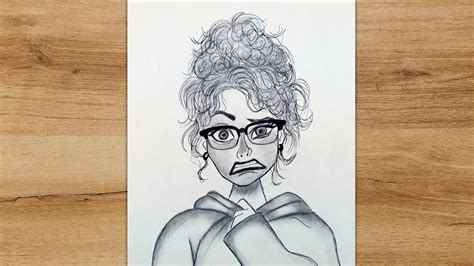 How To Sketch A Girl With Glasses Step By Step Girl With Curly Hair