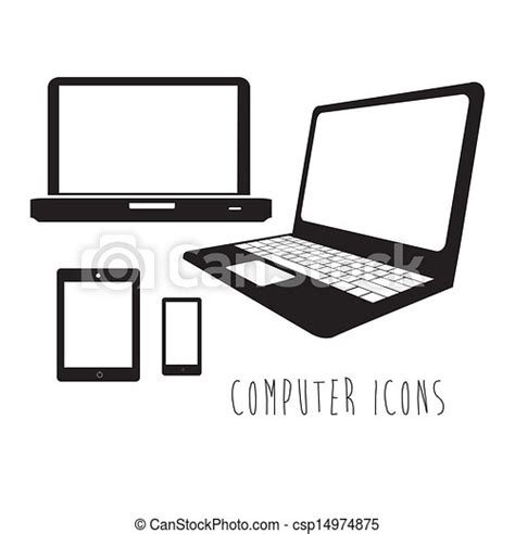 Computer Icons Over White Background Vector Illustration Canstock