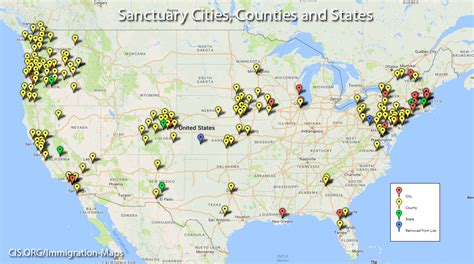 Map Sanctuary Cities Counties And States Center For Immigration