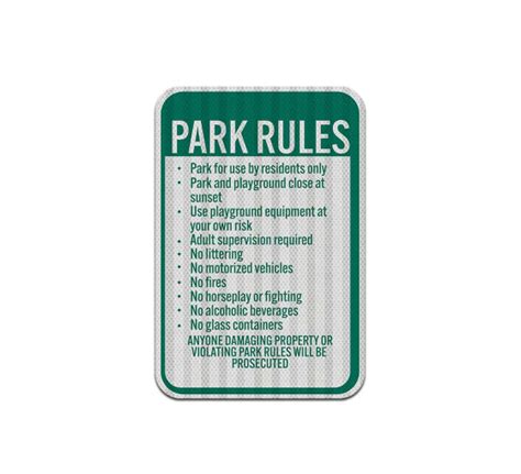 Shop For Park Rules Signs Bannerbuzz
