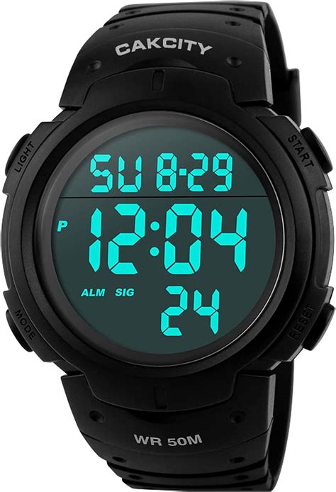Mens Digital Sports Watch Led Screen Large Face Military