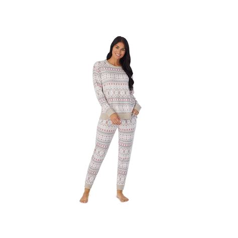 women s cuddl duds® kangaroo pocket pajama top and banded bottom pajama pants sleep set in 2022