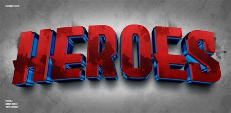 Premium Psd Heroes 3d Editable Text Effect