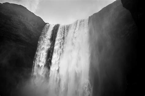 Free Images Nature Rock Waterfall Black And White Black White