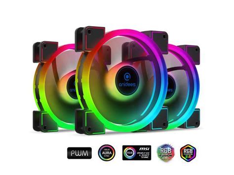 Anidees Ai Aureola Duo 140mm 3pcs Rgb Pwm Fan Compatible With Asus Aura