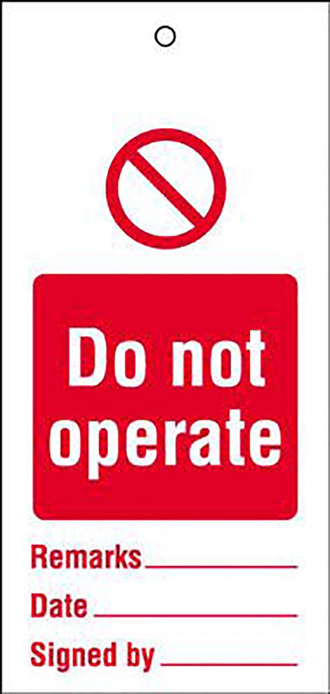 Do Not Operate Maintenance Safety Tag 110x50mm Safety Sign