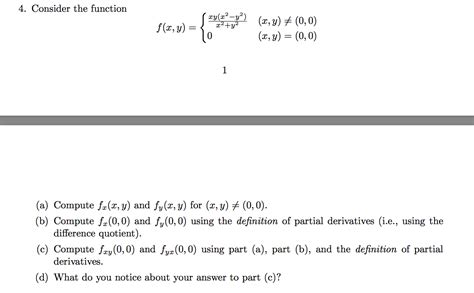 solved consider the function f x y {xy x2 y2 x2 y2