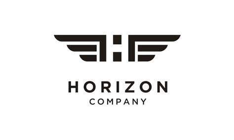 Initial Monogramm H Mit Wings Logo Design Premium Vektor