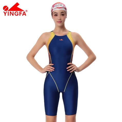 Fina Approval Professional Swimming Suit Training Costumes Women Knee One Piece Swimsuit Sports