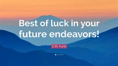 Cm Punk Quote “best Of Luck In Your Future Endeavors”
