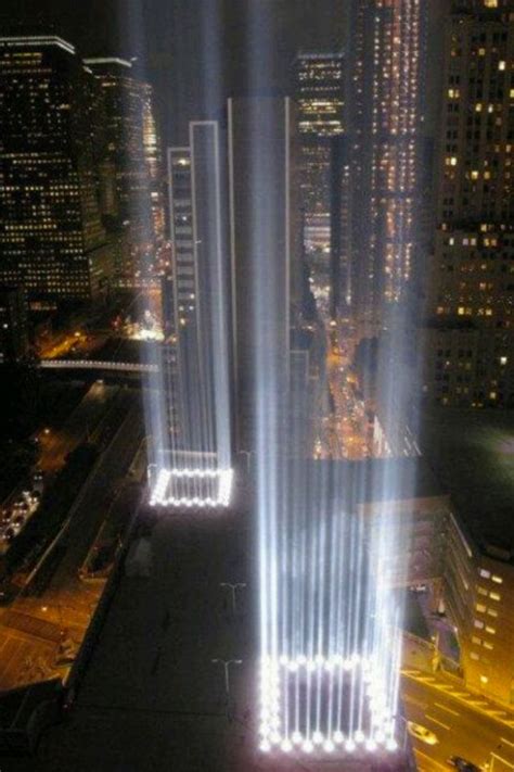 The Twin Tower Memorial Lights New York New York New