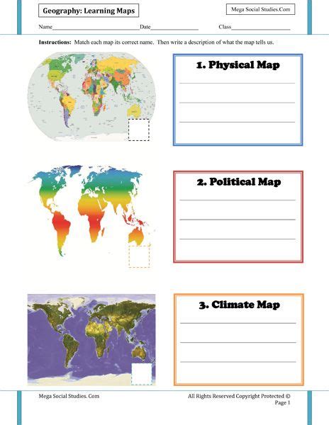 Political Map Worksheet 3rd Grade
