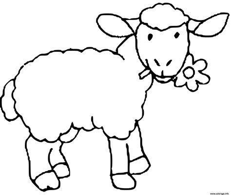Coloriage Le Mouton Mange Une Fleur Jecolorie