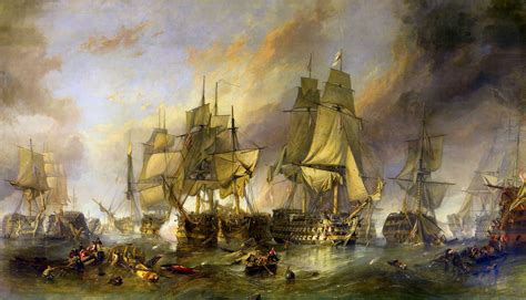 The Battle Of Trafalgar By William Clarkson Stanfield War Vintage