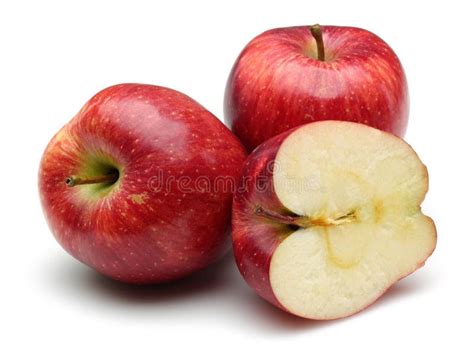 Whole And Sliced Red Apples Isolated On White Stock Photo Image Of