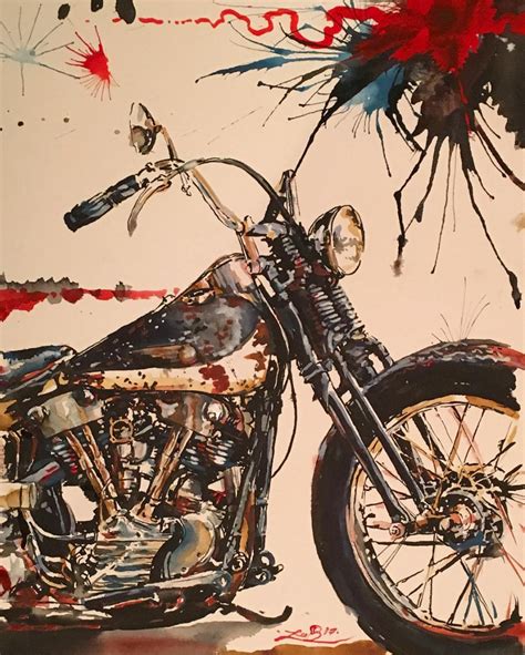 Badass Motorcycle Art By Leebullockart