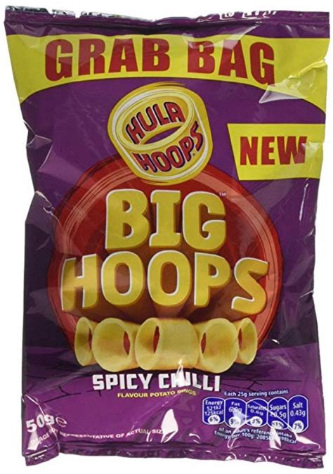 Hula Hoops Big Hoops Spicy Chilli Flavour 50g Approved Food