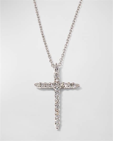 Sydney Evan Small Gold Pave Diamond Cross Necklace Neiman Marcus