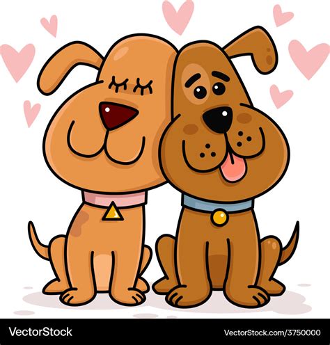 Dogs Couple In Love Royalty Free Vector Image Vectorstock